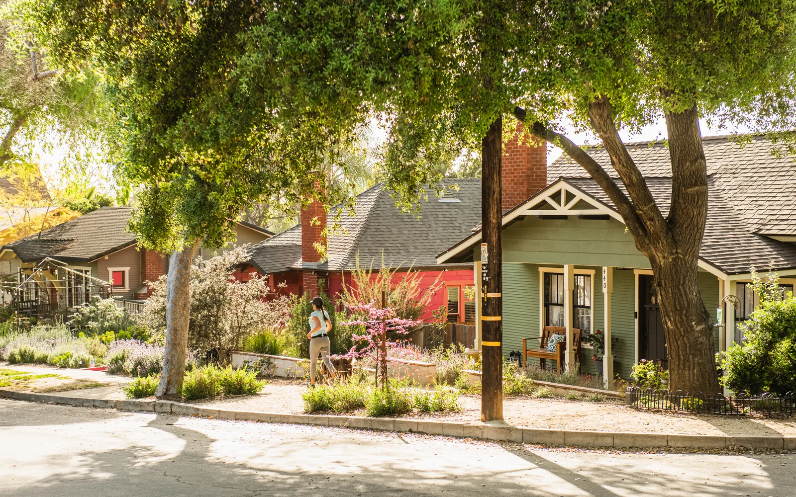 Historic residential neighborhood in Escondido with single-family homes